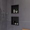 Alfi Brand 12" x 12" Brushed Black PVD Stainless Steel Square Single Shelf Shower Niche ABNP1212-BB - alternate 6